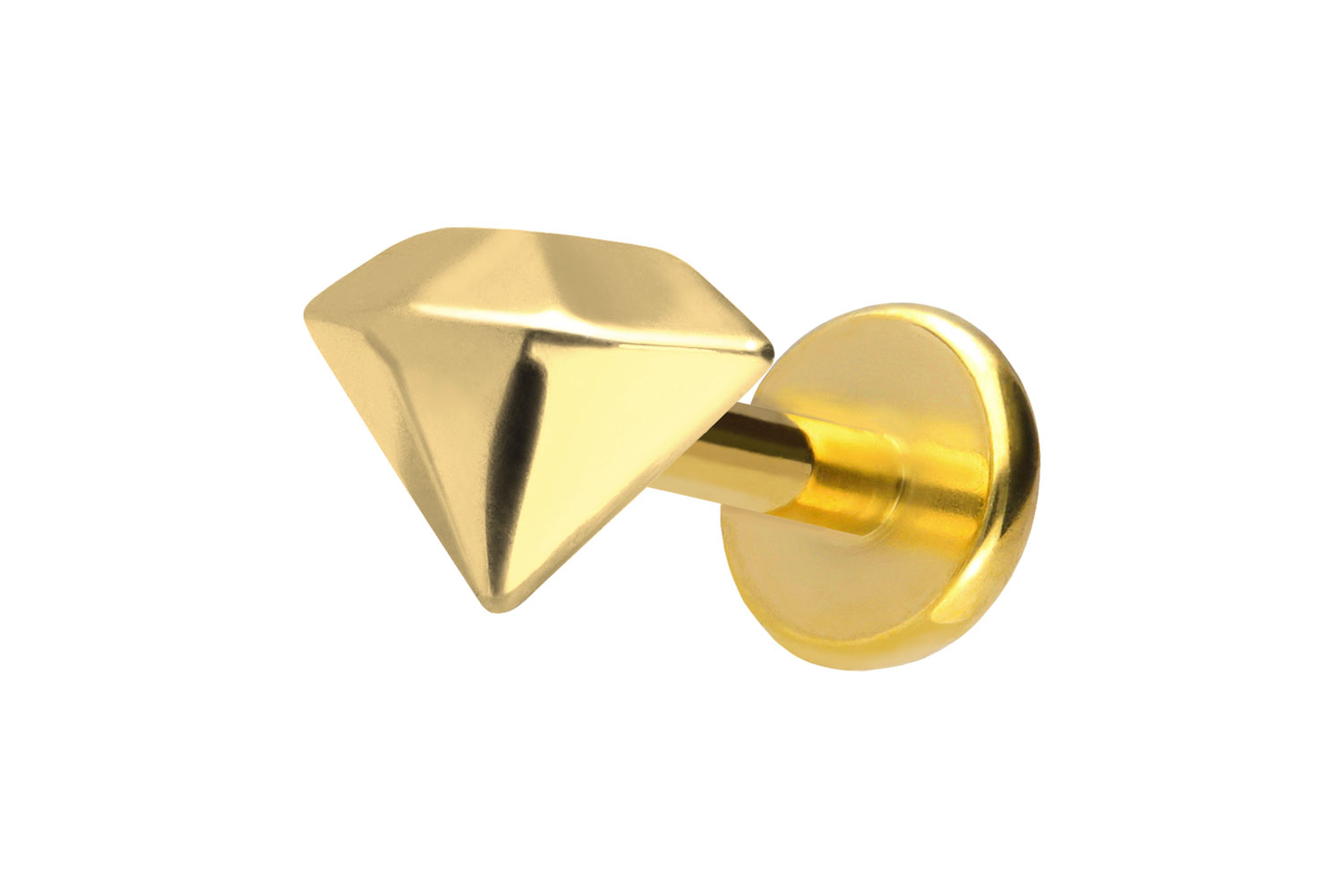 Titan Labret Piercing mit Push Fit DIAMANT